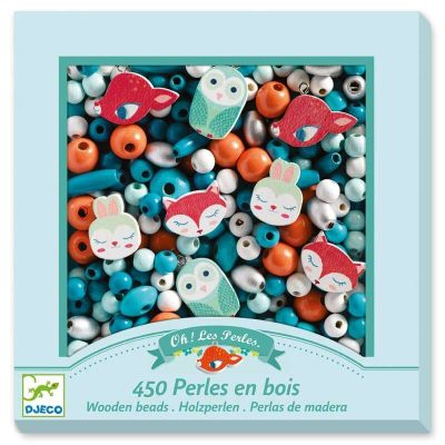 450 Perles en Bois Petits Animaux Djeco