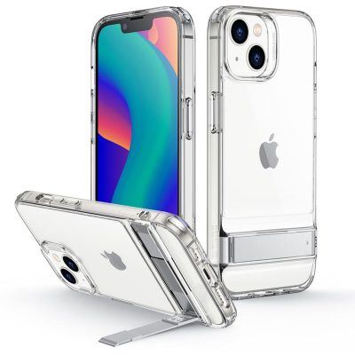 ESR Air Shield Boost - Coque Apple iPhone 14 Plus Coque Arrière Rigide Antichoc + Support Amovible - Transparent