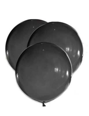 5 Ballons géants en latex noirs 47 cm
