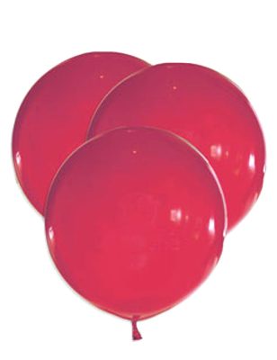 5 Ballons géants en latex rouges 47 cm