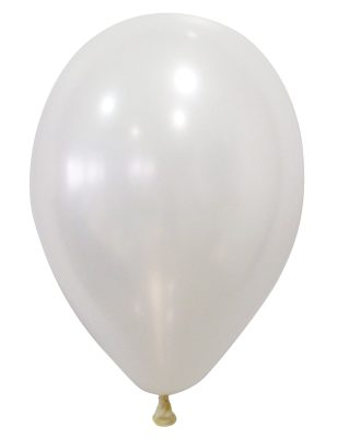 50 Ballons blancs métallisés 30 cm