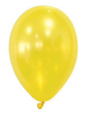 50 Ballons jaunes métallisés 30 cm