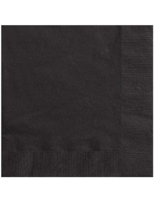 50 Serviettes en papier noires 33 x 33 cm