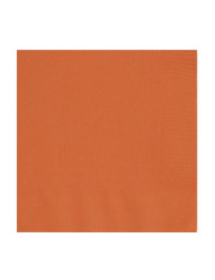 50 Serviettes en papier orange 33 x 33 cm