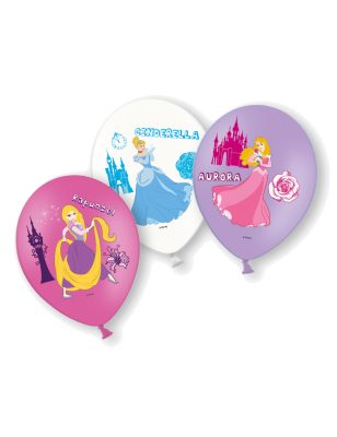 6 Ballons en latex Disney Princesses 28 cm