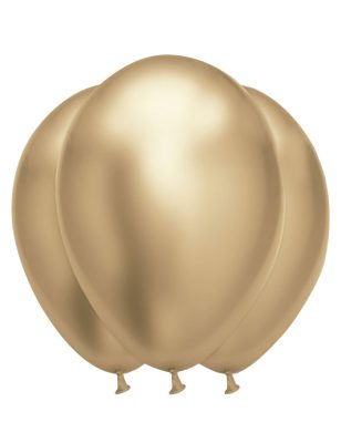 6 Ballons en latex dorés satinés 31 x 39 cm