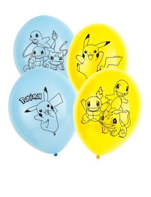 6 Ballons en latex Pokémon 30 cm