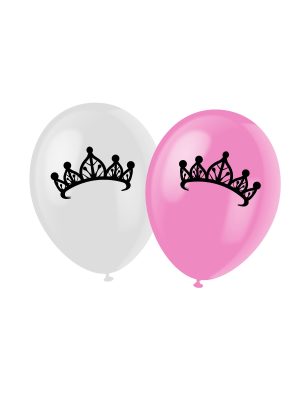 6 Ballons en latex princesse roses 30 cm