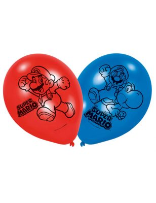 6 Ballons latex Super Mario