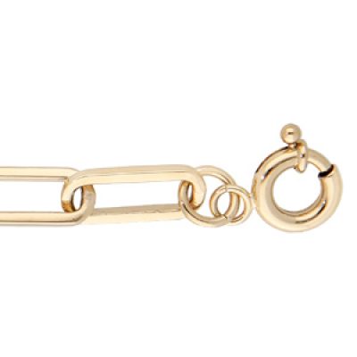 Bracelet doré maille longue rectangulaire 18+3cm