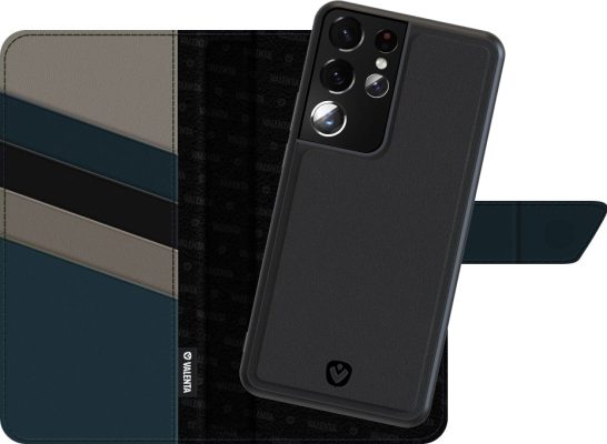 Valenta Snap - Coque Samsung Galaxy S21 Ultra Détachable 2in1 Etui en Cuir Véritable - Noir