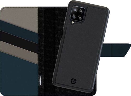 Valenta Snap - Coque Samsung Galaxy A12 Détachable 2in1 Etui en Cuir Véritable - Noir