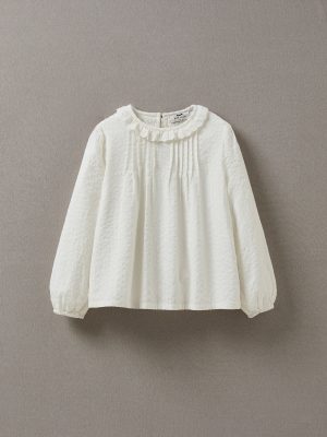 Blouse Fille col froufrou
