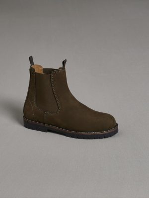 Boots Garçon en cuir velours