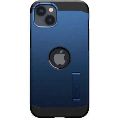 Spigen Tough Armor - Coque Apple iPhone 14 Plus Coque Arrière Rigide Antichoc Compatible MagSafe - Bleu