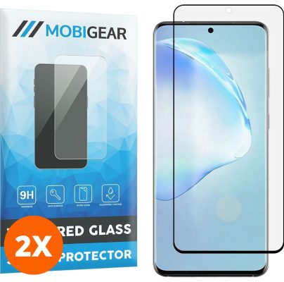 Mobigear Curved - Samsung Galaxy S20 Verre trempé Protection d'écran Empreinte digitale - Compatible Coque - Noir (Lot de 2)