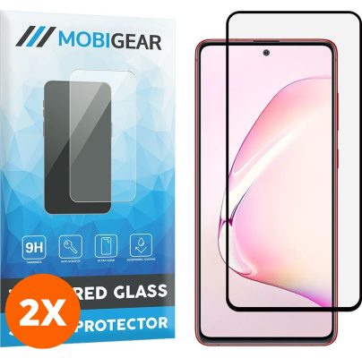 Mobigear Premium - Samsung Galaxy Note 10 Lite Verre trempé Protection d'écran - Compatible Coque - Noir (Lot de 2)