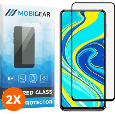 Mobigear Premium - Xiaomi Redmi Note 9S Verre trempé Protection d'écran - Compatible Coque - Noir (Lot de 2)