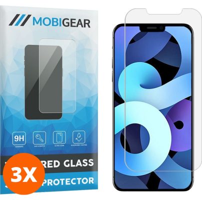 Mobigear - Apple iPhone 12 Verre trempé Protection d'écran - Compatible Coque (Lot de 3)