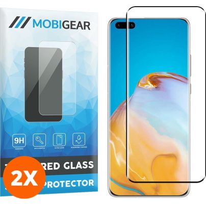 Mobigear Premium - Huawei P40 Pro Verre trempé Protection d'écran - Compatible Coque - Noir (Lot de 2)