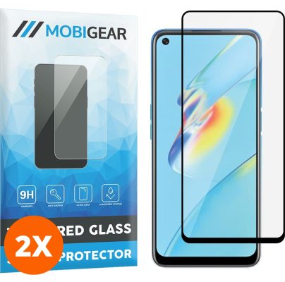 Mobigear Premium - OPPO A54 5G Verre trempé Protection d'écran - Compatible Coque - Noir (Lot de 2)
