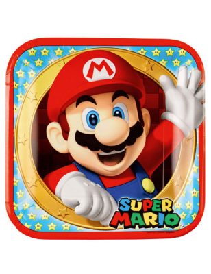 8 Assiettes en carton Super Mario 23 cm