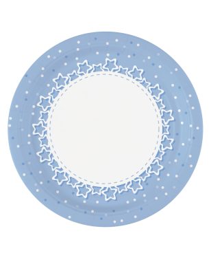 8 Assiettes en carton étoiles bleues 23 cm