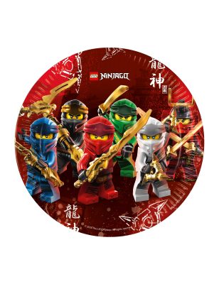 8 Assiettes en carton FSC Lego Ninjago 23 cm