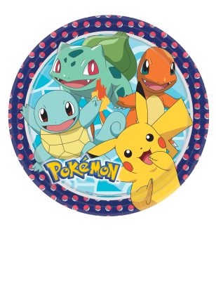8 Assiettes en carton Pokémon 23 cm