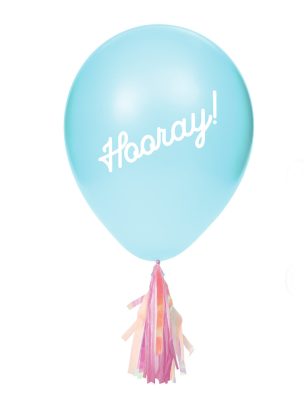 8 Ballons en latex avec tassels iridescentes et stickers 20