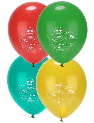 8 Ballons latex imprimés Emoji