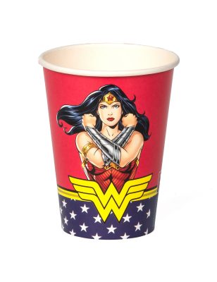 8 Gobelets en carton FSC Wonder Woman 210 ml