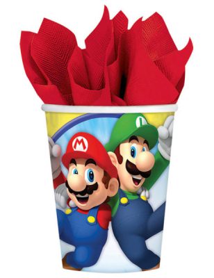 8 Gobelets en carton Super Mario  250 ml