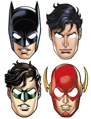 8 Masques en carton Justice League