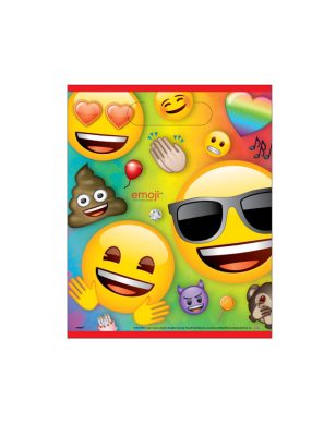 8 Sacs cadeaux en plastique Emoji Rainbow