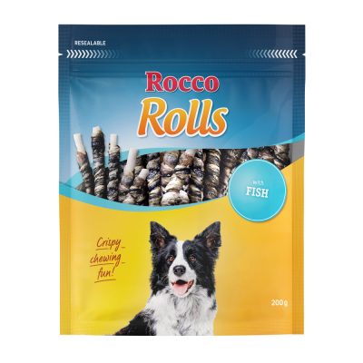 Bâtonnets à mâcher Rocco Rolls - lot % : 12 x 200 g poisson
