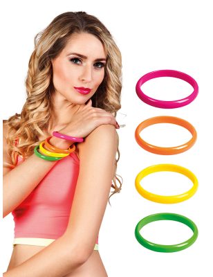 4 bracelets multicolore années 80