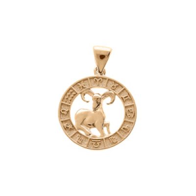 Pendentif en vermeil médaille zodiaque Bélier