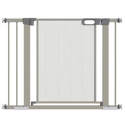PawHut Barrière de sécurité barriere escalier pour animaux domestique avec fermeture automatique double verrouillage largeur 75-103 cm gris