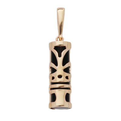Pendentif en plaqué or Tiki avec motif tribal Chance