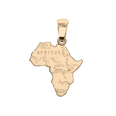 Pendentif en plaqué or carte d'Afrique petit modèle