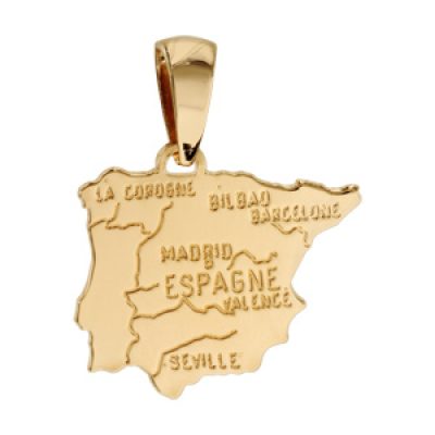 Pendentif en plaqué or carte d'Espagne