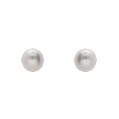 Boucles d'oreille en plaqué or Perle de culture d'eau douce 3mm et fermoir poussette