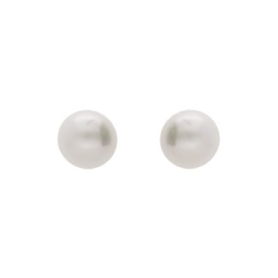 Boucles d'oreille en plaqué or Perle de culture d'eau douce 5mm et fermoir poussette