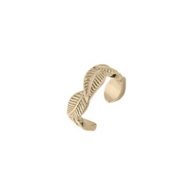 Boucles d'oreille manchette en plaqué or anneau tresse 10mm (à l'unité)