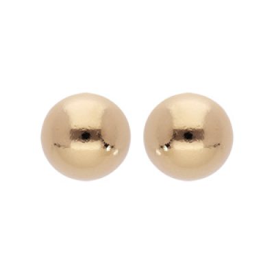 Boucles d'oreille en plaqué or perle lisse 8mm et fermoir poussette