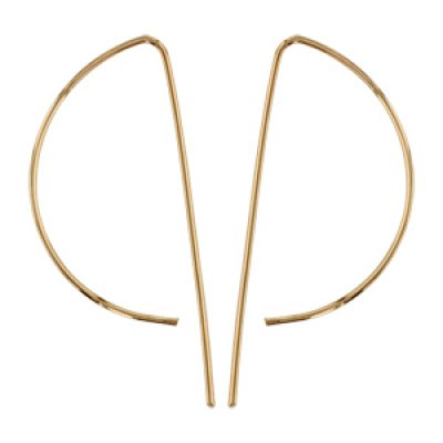 Boucles d'oreilles en plaqué or géométrie fil droit et demi cercle
