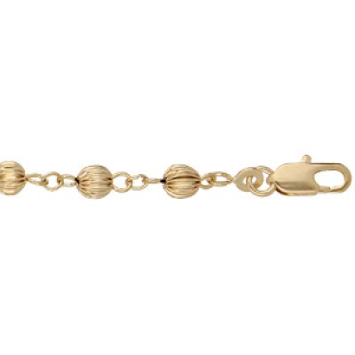 Bracelet en plaqué or avec boules 17+3cm