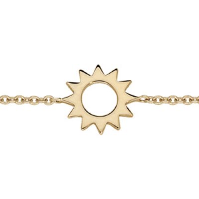 Bracelet en plaqué or chaîne avec soleil ajouré 16+3cm