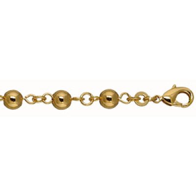 Bracelet en plaqué or boules marseillaises largeur 6mm et longueur 19cm